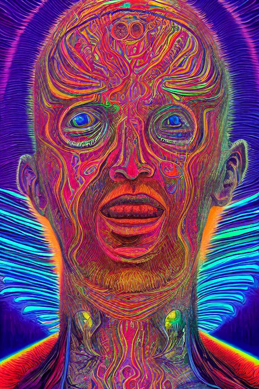 Image similar to the mind on lsd, 4 k award winning alex grey, artstation