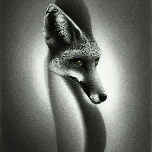 Prompt: fox by zdzisław beksiński