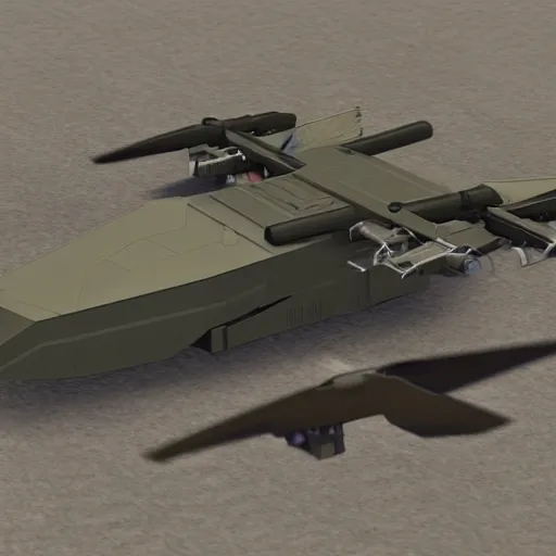 Image similar to brutalist military quadcopter with mounted turret, design concept