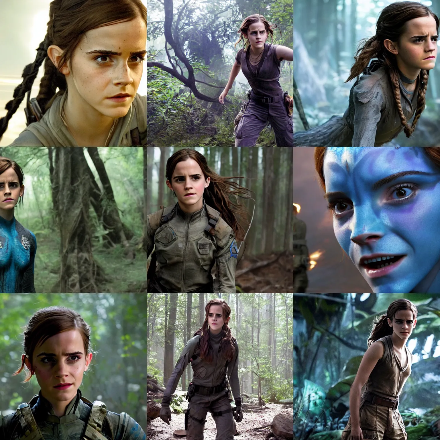 Prompt: Movie still of Emma Watson in Avatar