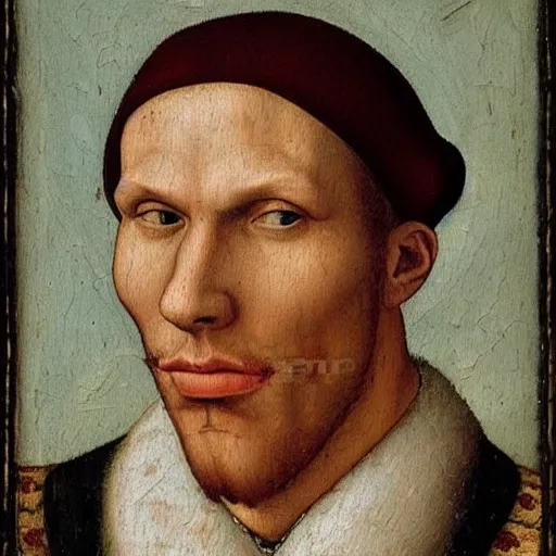 Image similar to A 15th century medieval renaissance oil painting of Jerma985, portrait of Jerma985, grainy, realistic, very realistic, hyperrealistic, highly detailed, very detailed, extremely detailed, very neat, very epic, very cool, detailed, trending on artstation