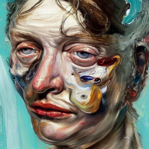 Prompt: high quality high detail painting by lucian freud and jenny saville, hd, bacteria, turquoise