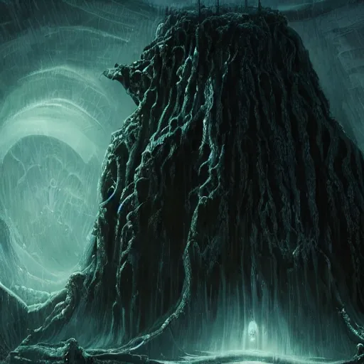 Image similar to old gods looking at the world for the first time, dark and beautiful, stunning 4 k, extremely detailed, opening shot, h. p. lovecraft, fantastic, fantasy.