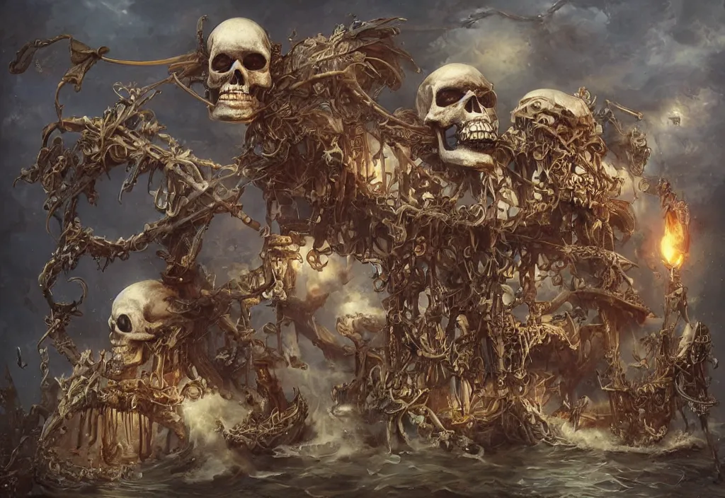 Image similar to pirate skeleton drinking beer by ellen jewett, tomasz alen kopera and Justin Gerard