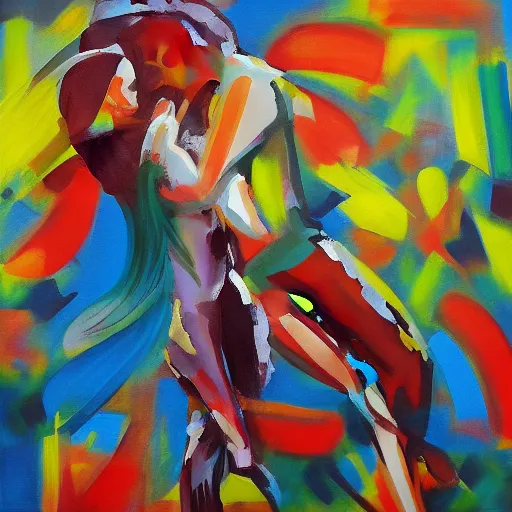 Image similar to love in motion, painting, modern art