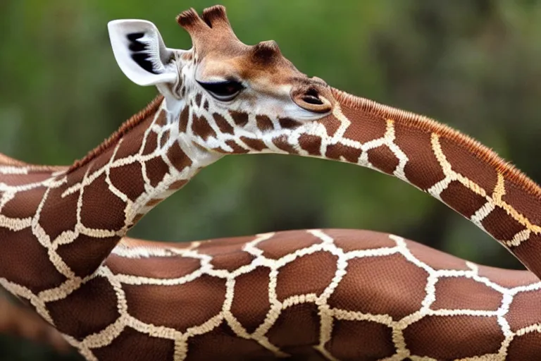 Image similar to a giraffe snake hybrid