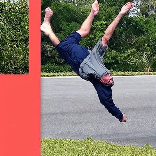 Image similar to Florida man tries to evade arrest by cartwheeling away from cops