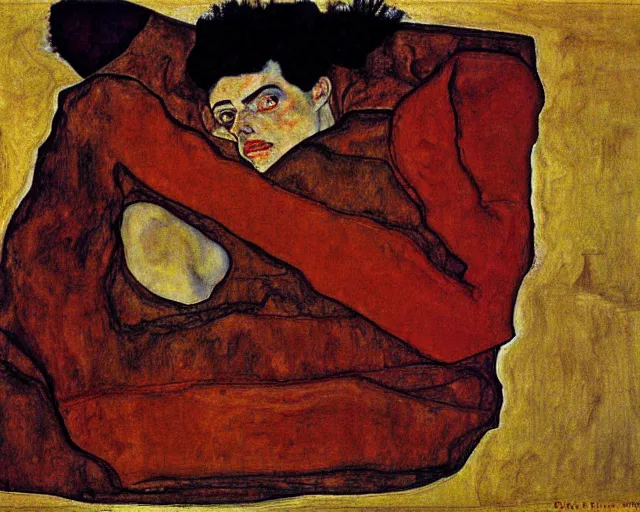 Image similar to a painting by egon schiele