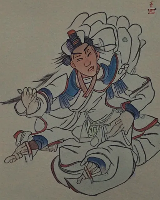 Prompt: Omashu from Avatar, traditional Chinese art