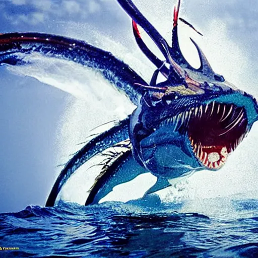 Image similar to national geographic professional photo of gyarados, award winning