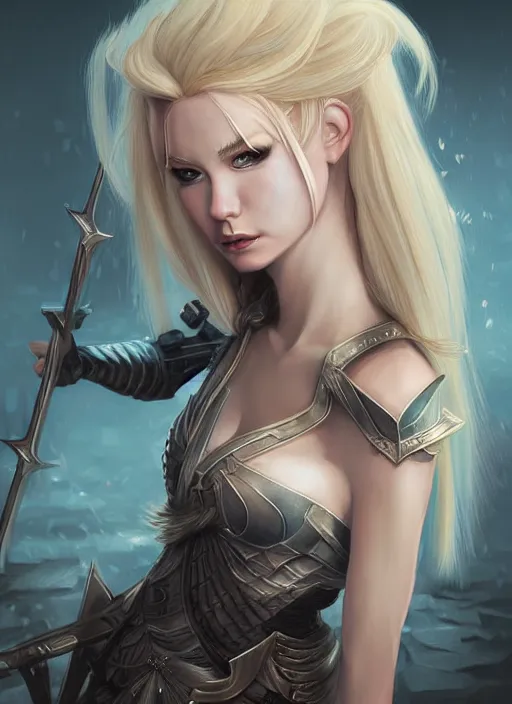 Image similar to blonde combat fairy venizian era, dark fantasy, extremely detailed, sharp focus, portrait, smooth, digital illustration, by rossdraws, frank franzzeta