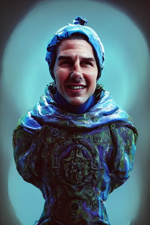 Image similar to portrait of a jester, tom cruise, hyperdimensional, 4k detailed hyperrealistic digital photo by Beeple, Gustave Dore, Artstation, CGsociety