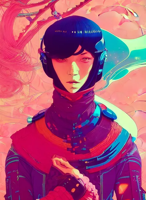 Prompt: portrait of tokischa, epic, anime, artstation winner by victo ngai, kilian eng and by jake parker, by conrad roset, swirly vibrant color lines, winning award masterpiece, fantastically gaudy, aesthetic octane render, 8 k hd resolution