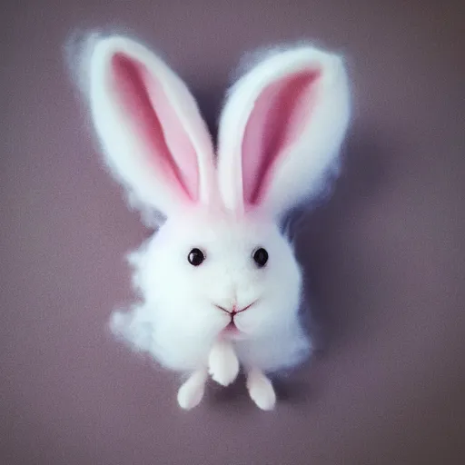 Image similar to photo of cotton candy that looks like a rabbit