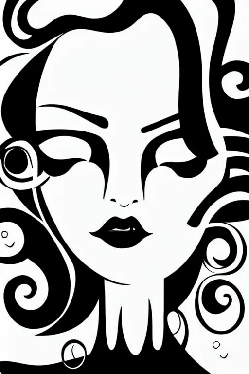 Image similar to vector style the abstract painting of an image of a lady artistic flat illustration, goth punk minimal figure art, soft colors mono chromatic, art in the style of Bryen Frost