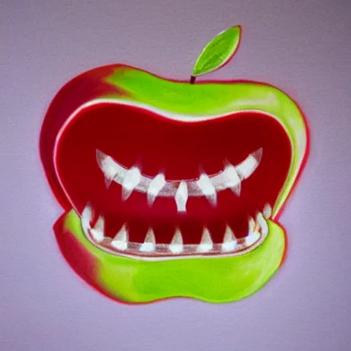 Image similar to apple with teeth