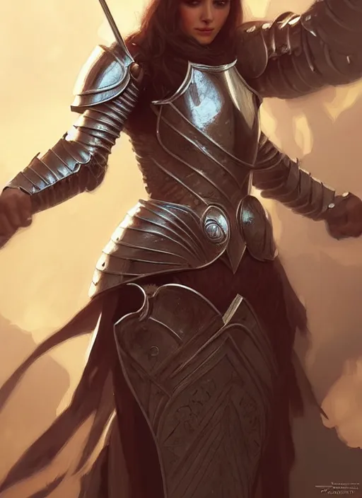 Image similar to natali portman, a female knight from europe, highly detailed, digital painting, artstation, concept art, wallpaper, smooth, sharp focus, illustration, art by artgerm and greg rutkowski and alphonse mucha
