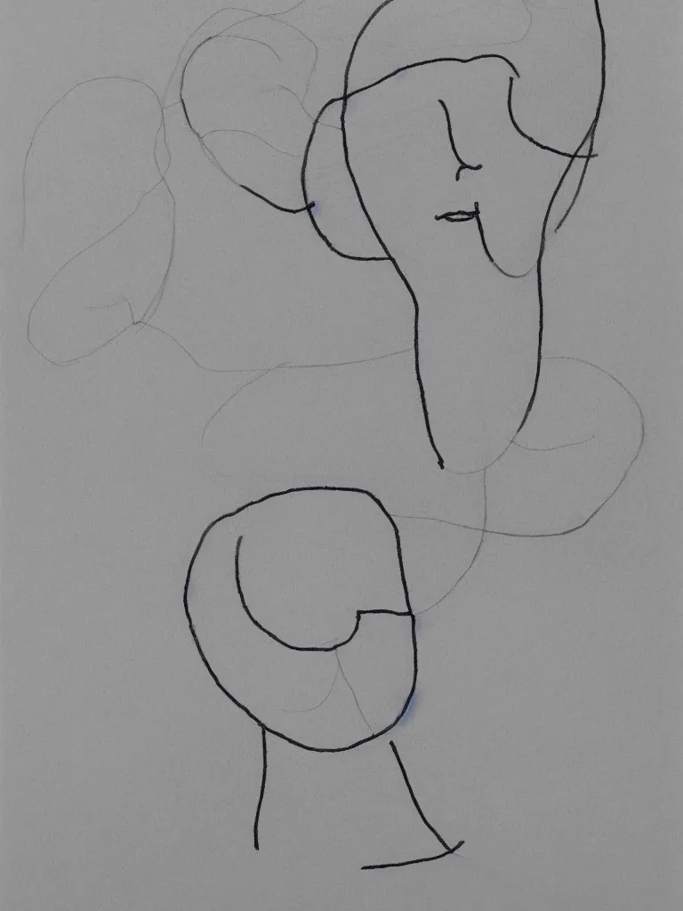 Image similar to minimalist female portrait, one line drawing, bold quick sketch inspired by bauhaus, henri matisse.