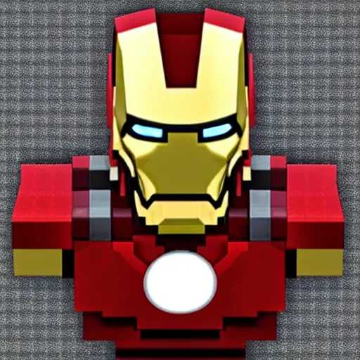 Prompt: iron man in Minecraft