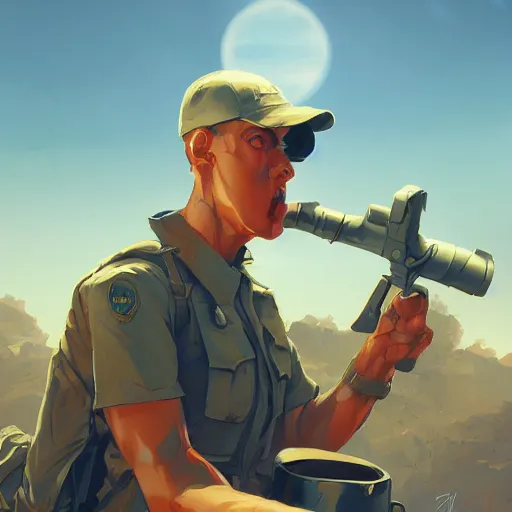 Image similar to hero world full metal jacket 1 9 8 7, behance hd by jesper ejsing, by rhads, makoto shinkai and lois van baarle, ilya kuvshinov, rossdraws global illumination