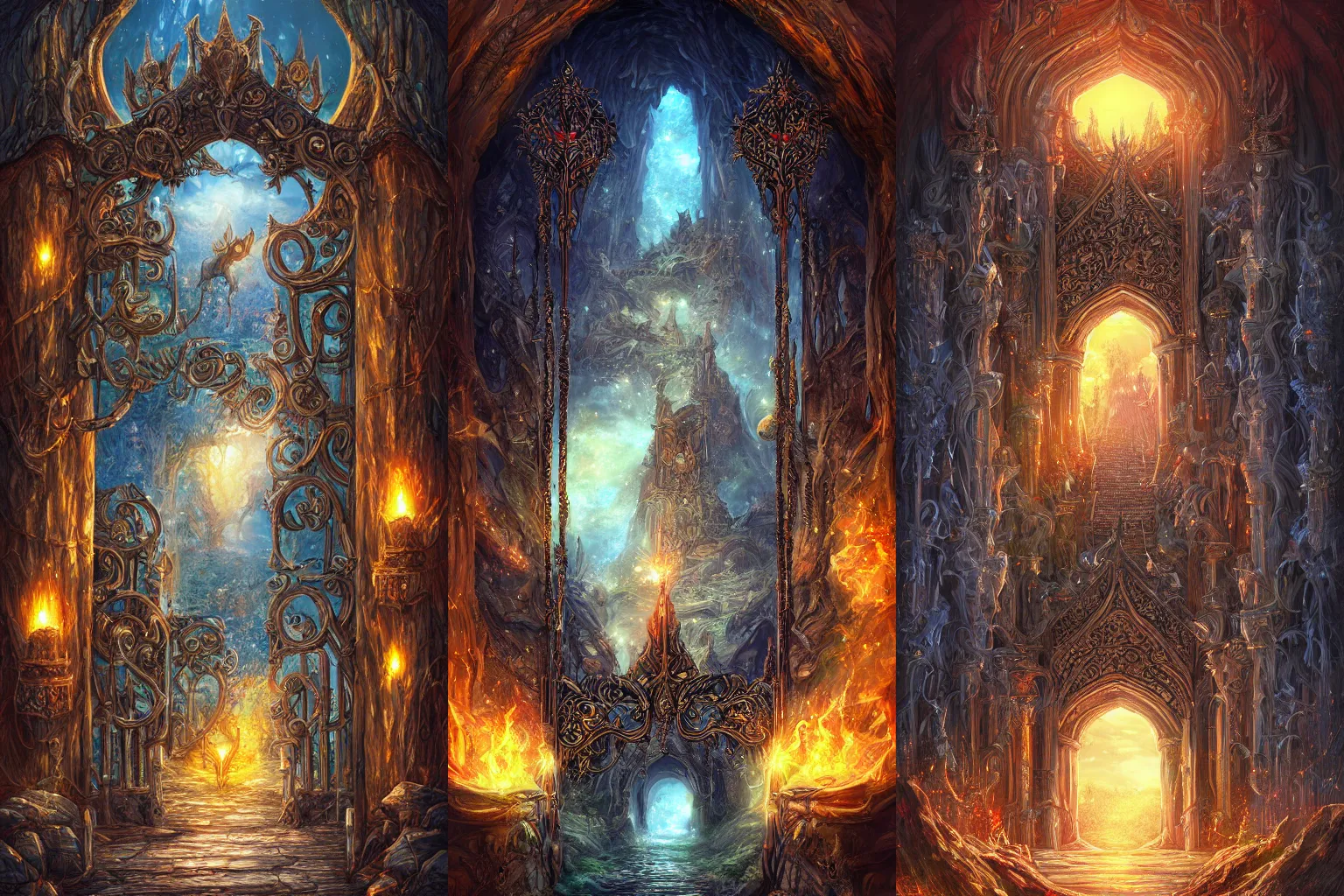Prompt: the gate to the eternal kingdom of queens, fantasy, digital art, hd, detailed.