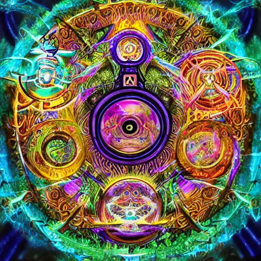 Image similar to the Clockwork Elves of the psychedelic DMT realm