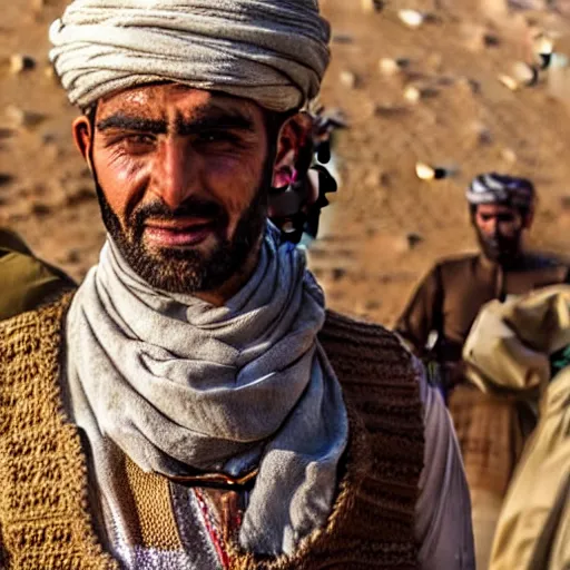 Image similar to Close up of a Kurdish shepherd wearing traditional Kurdish clothes in a movie directed by Christopher Nolan, movie still frame, promotional image, imax 70 mm footage