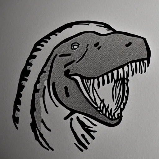 Prompt: linocut of a t - rex