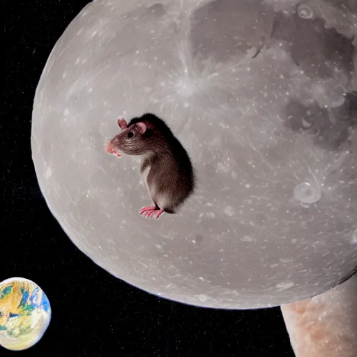 Image similar to Elon Musk sends all rats to the moon