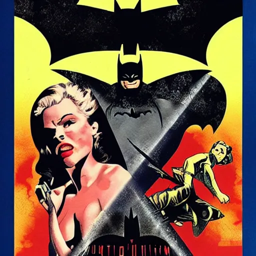 Prompt: a movie poster for 'Batman' by Quentin Tarantino