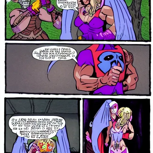 Image similar to He-Man gets married to Skeletor