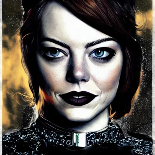 Prompt: A portrait of Emma Stone as Catwoman