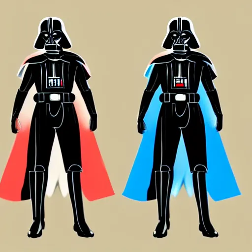 Image similar to Darth Vader, jrpg character design, character art, matte colors, colorized pencil sketch