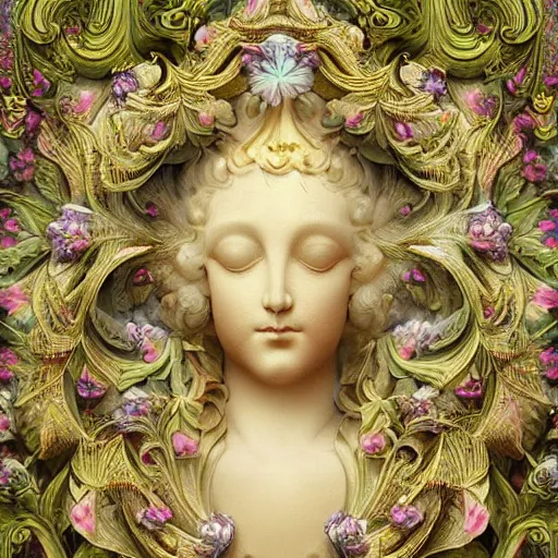 Prompt: beautiful classical holy decorative ornament, sacred peacock, acanthus scrolls, lilies, ivy, energy, geometry, bones, petals, stems, ceremonial clouds, dripping paint, fibonacci rhythm, artstation, artgerm, wlop