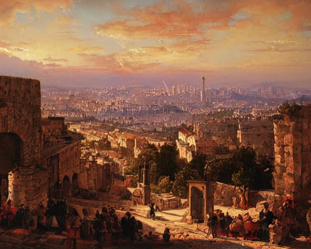 Prompt: vision of jerusalem by adolf hiremy hirschl