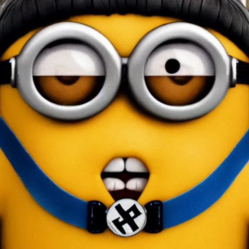 Image similar to despicable me minions serving adolf hitler, old photo, 4 k