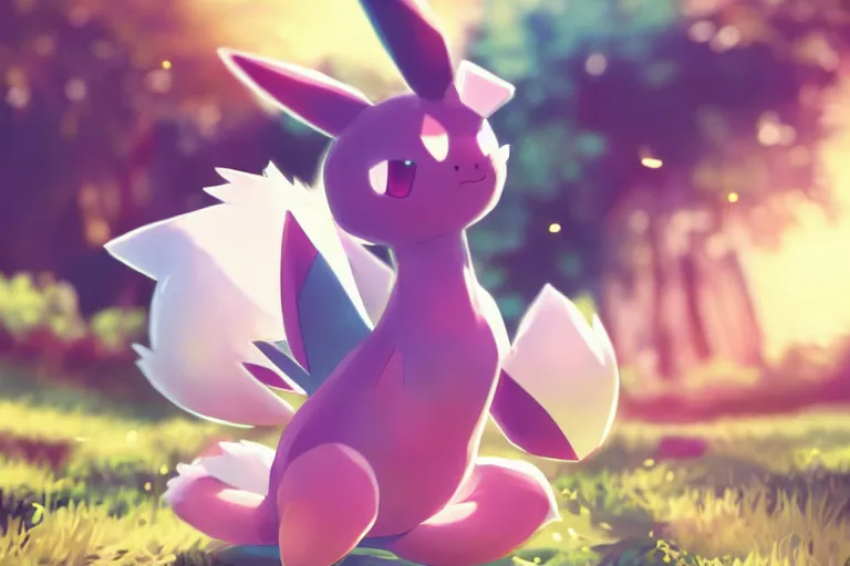 Image similar to real life pokemon, cute!!!, content!!!, mischievous!!!, adorable!!!, fluffy!!!, ultra realistic!!!, battle versus hariyama, golden hour, sharp focus, tiny amount of chromatic aberration