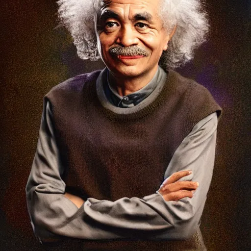 Prompt: thai einstein portrait