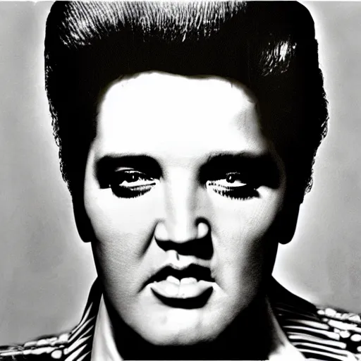 Image similar to “ psychedelic picture of Elvis, headshot”