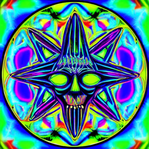 Image similar to flowing psychedelic trippy iridescent neon shamanic deity