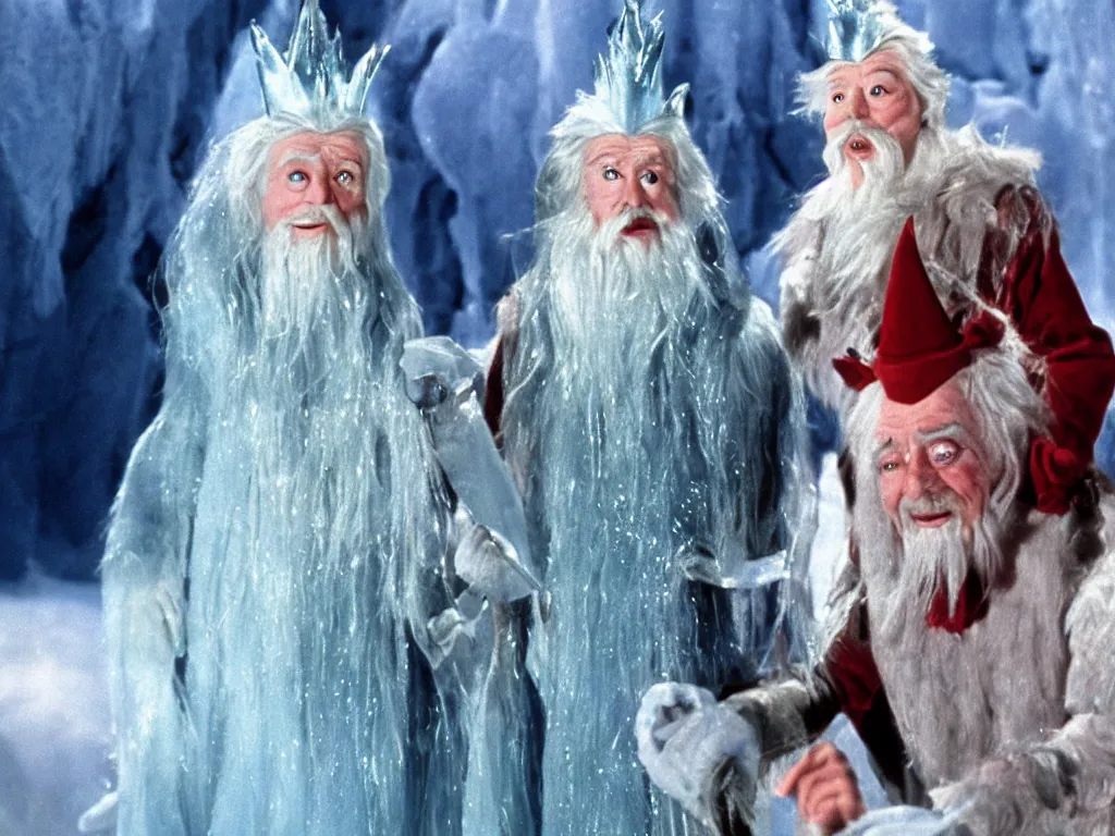 Prompt: still of the ice king from The Wizard of Oz