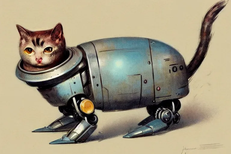 Image similar to ( ( ( ( ( 1 9 5 0 s retro future robot cat. muted colors. ) ) ) ) ) by jean - baptiste monge!!!!!!!!!!!!!!!!!!!!!!!!!!!!!!