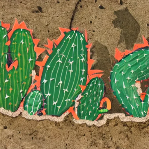 Image similar to a cactus defecating, artwork,