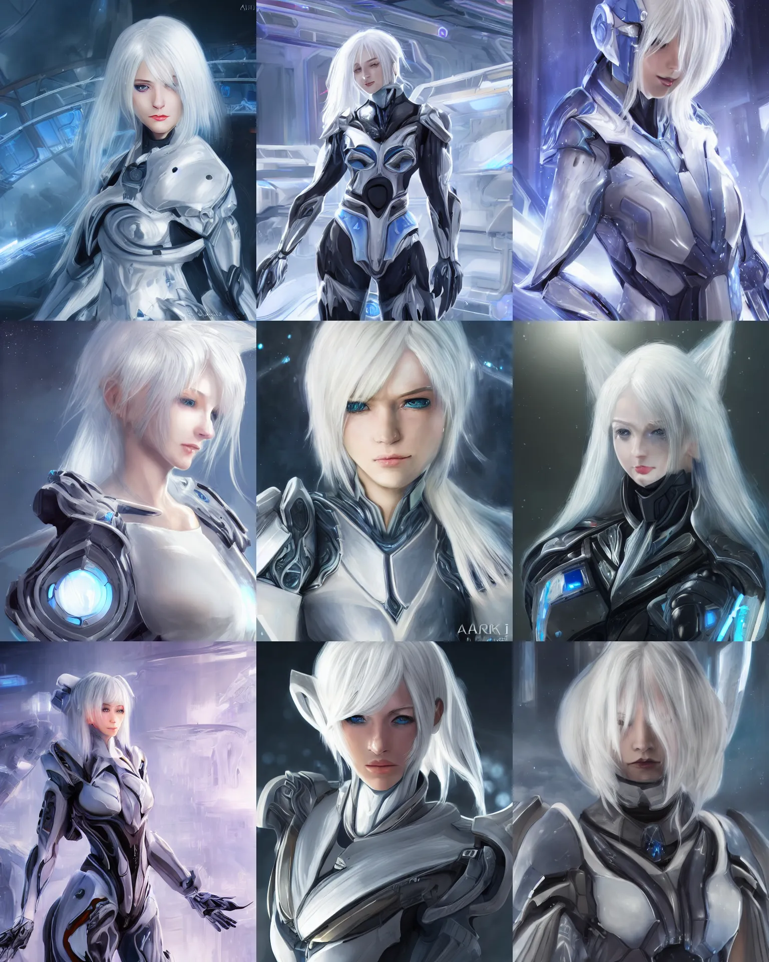 Prompt: perfect white haired girl, warframe armor, beautiful, dreamy, pretty face, blue eyes, portrait, bright light, scifi, utopian architecture in the background, laboratory, 4 k, high definition, ultra realistic, intricate, glow, cinematic, extreme details, focused, masterpiece, art by akihito tsukushi, akasuki brightmind
