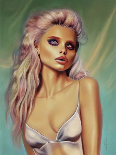 Prompt: portrait of abbey lee by luis falero