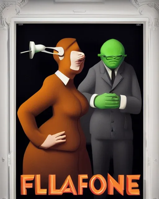 Prompt: Flatulence Noir, movie poster painting by Grant Wood, 3D rendering by Beeple, sketch by R. Crumb