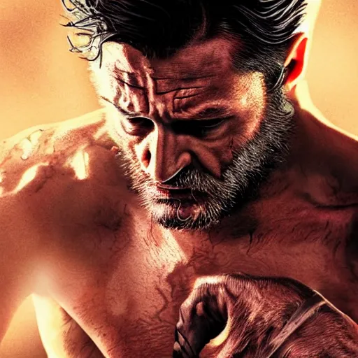 Image similar to tom hardy as wolverine from x - men digital art 4 k detailed super realistic