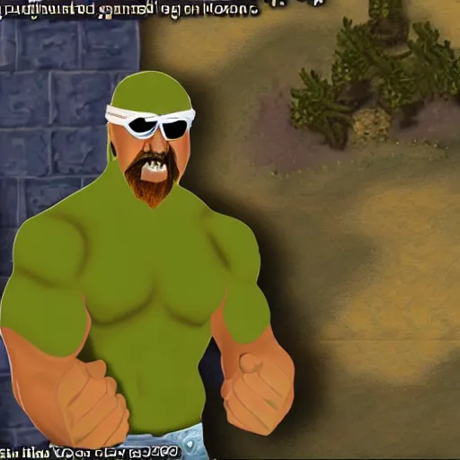 Prompt: hulk hogan in runescape