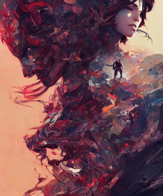 Image similar to dreams versus nightmares, by android jones and guweiz and ross tran and ilya kuvshinov, trending on artstation