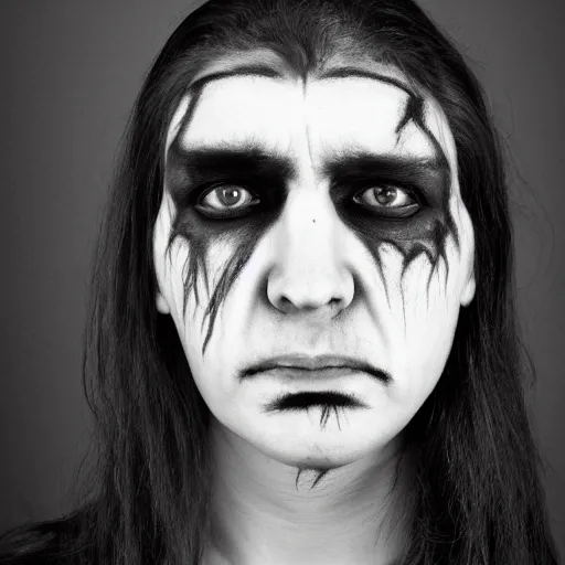 Premium Photo  Man portrait with black metal face paint